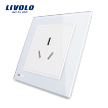 Manufacturer Livolo Luxury White 1 Gang Wall Power Socket Three Pins Outlet